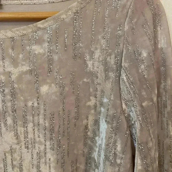 Halogen Womens Velvet Velour Grey Blouse - Picture 2 of 6